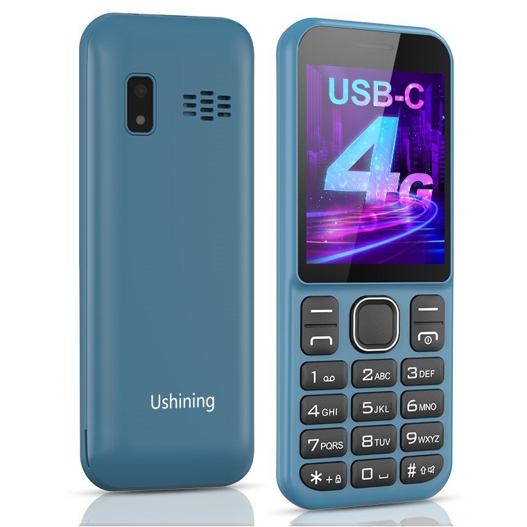 USHINING Big button FM Bluetooth Bar Phone with 1400mah Big battery Long standby 2.4inch Fashion 3G 4G LTE Feature Phone